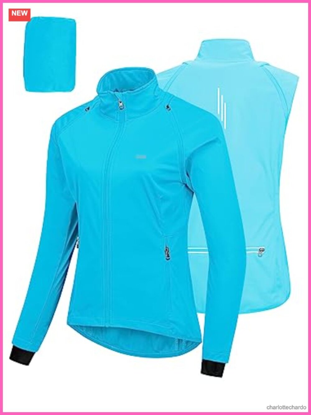 Women's Zip Up Athletic Running Jacket Waterproof Windproof Reflective